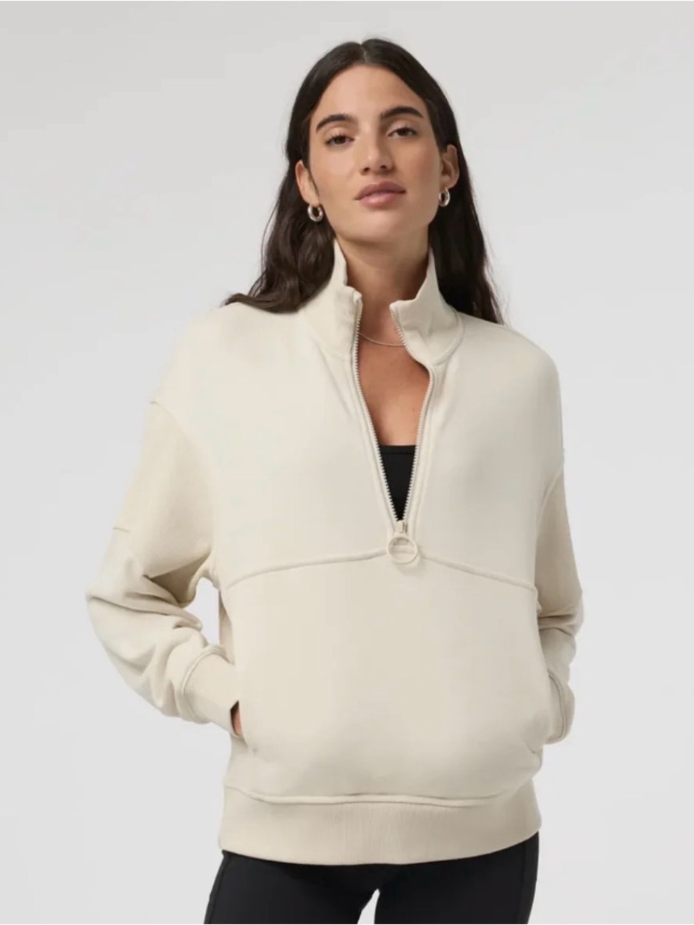 #118 Vuori Sedona Rib Half Zip Bone Size XS